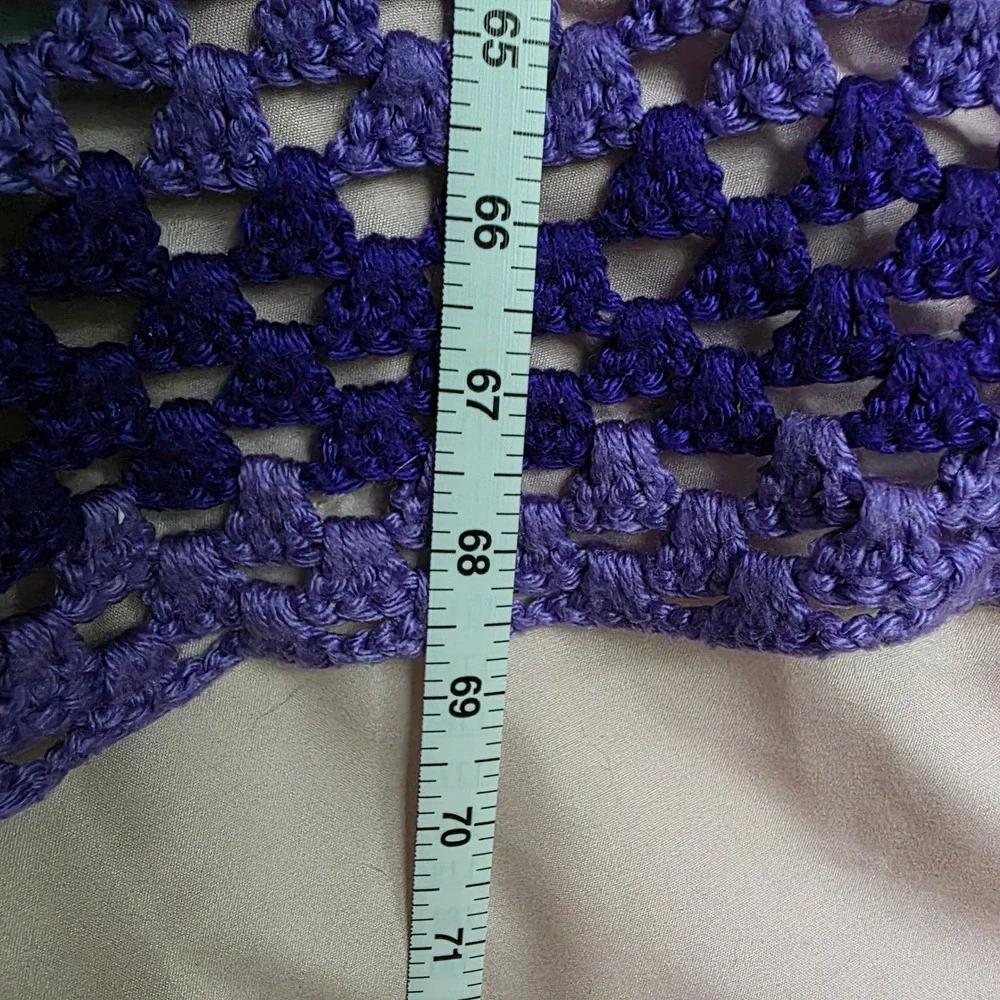 Handmade Purple Ombre‎ Crochet Granny Square Blanket Throw Afghan 68x67